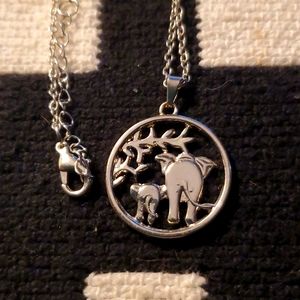 Free with Bundle. Necklace with elephants. Mom and baby.